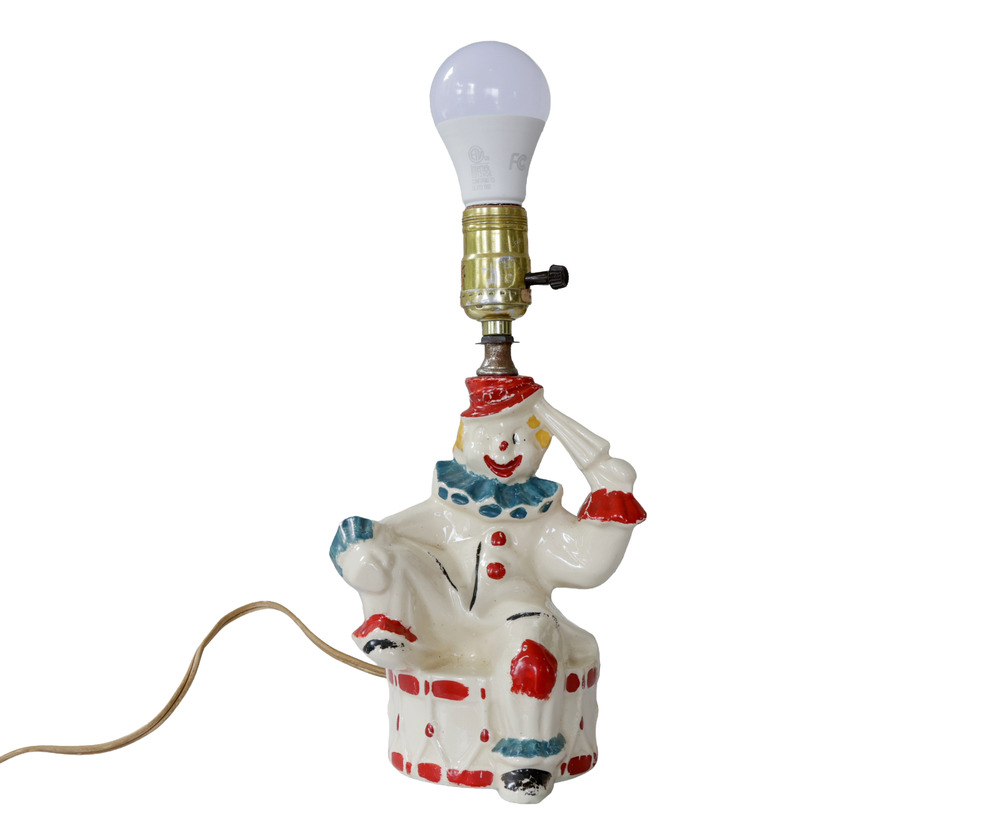 VTG 40s-50s Shawnee Circus Clown Lamp Midcentury Retro Whimsy Night Light WORKS